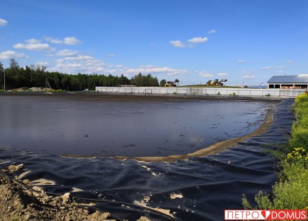 Навозохранилище в Ленинградской области из геомембраны HDPE